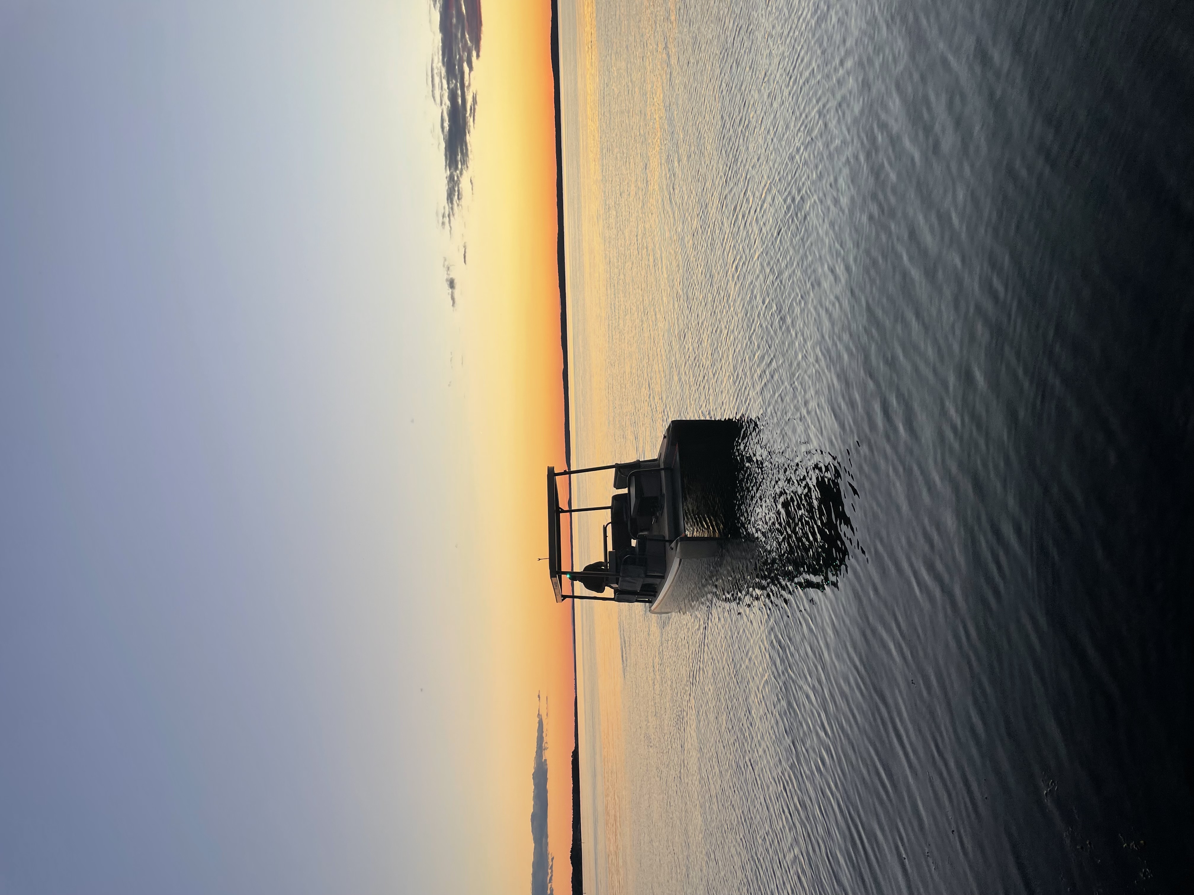 Solar-powered electric boat Stockholm at sunset